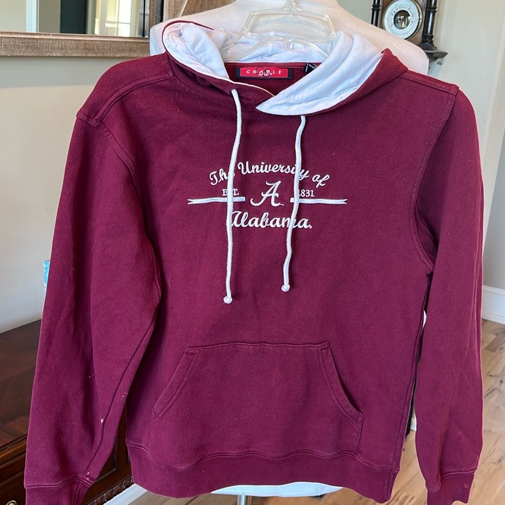 University of Alabama Crimson Red Hoodie Sweatshirt Womens Small - Picture 2 of 10